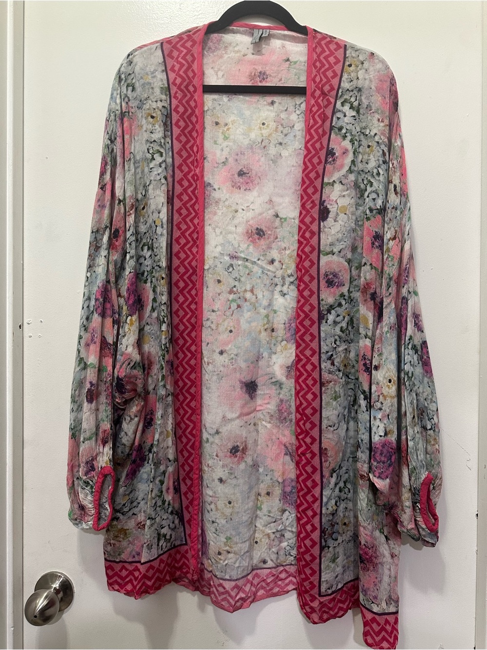 Anthropologie Blink Watercolor Floral Print Bohemian Kimono Top One Size